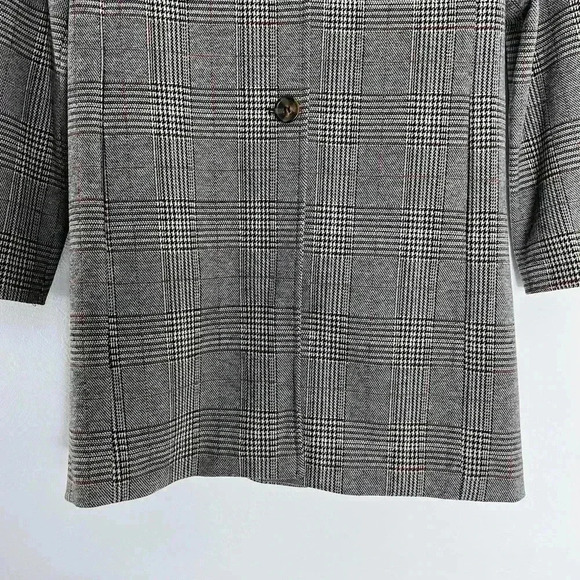Avec Les Filles Plaid Houndstooth Jacket Black White Quiet Luxury Size L - Picture 3 of 7